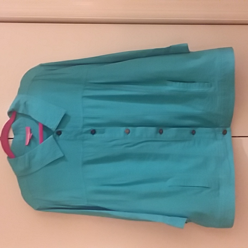 Woman Within turquoise linen jacket